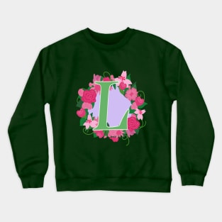 Monogram L, Personalized Floral Initial Crewneck Sweatshirt